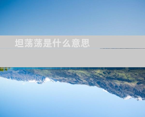坦荡荡是什么意思