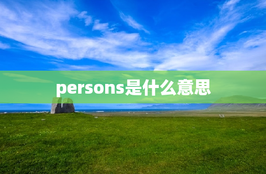 persons是什么意思