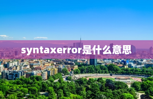 syntaxerror是什么意思