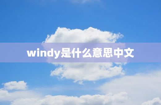 windy是什么意思中文