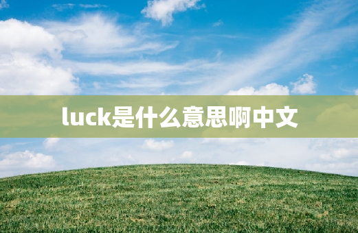 luck是什么意思啊中文