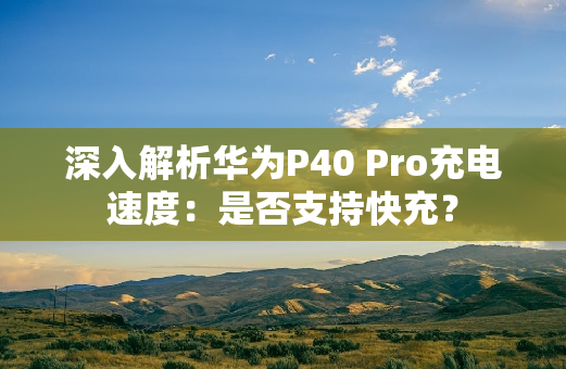 深入解析华为P40 Pro充电速度：是否支持快充？