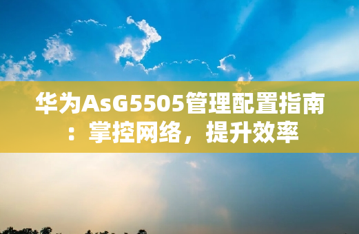 华为AsG5505管理配置指南：掌控网络，提升效率